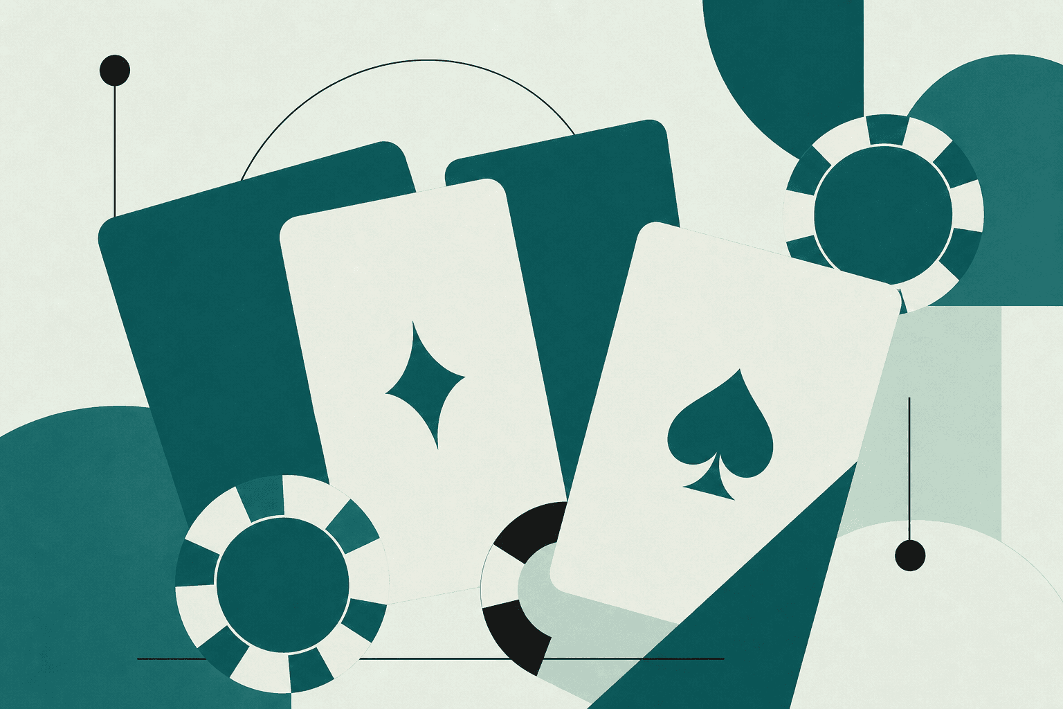 Abstract illustration of playing cards and casino chips