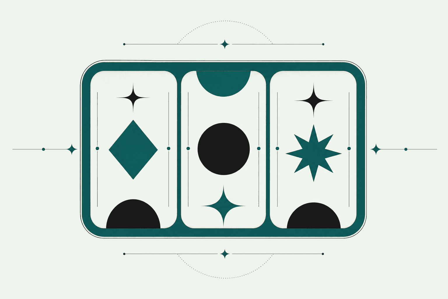 Abstract illustration of a stylised slot reel window